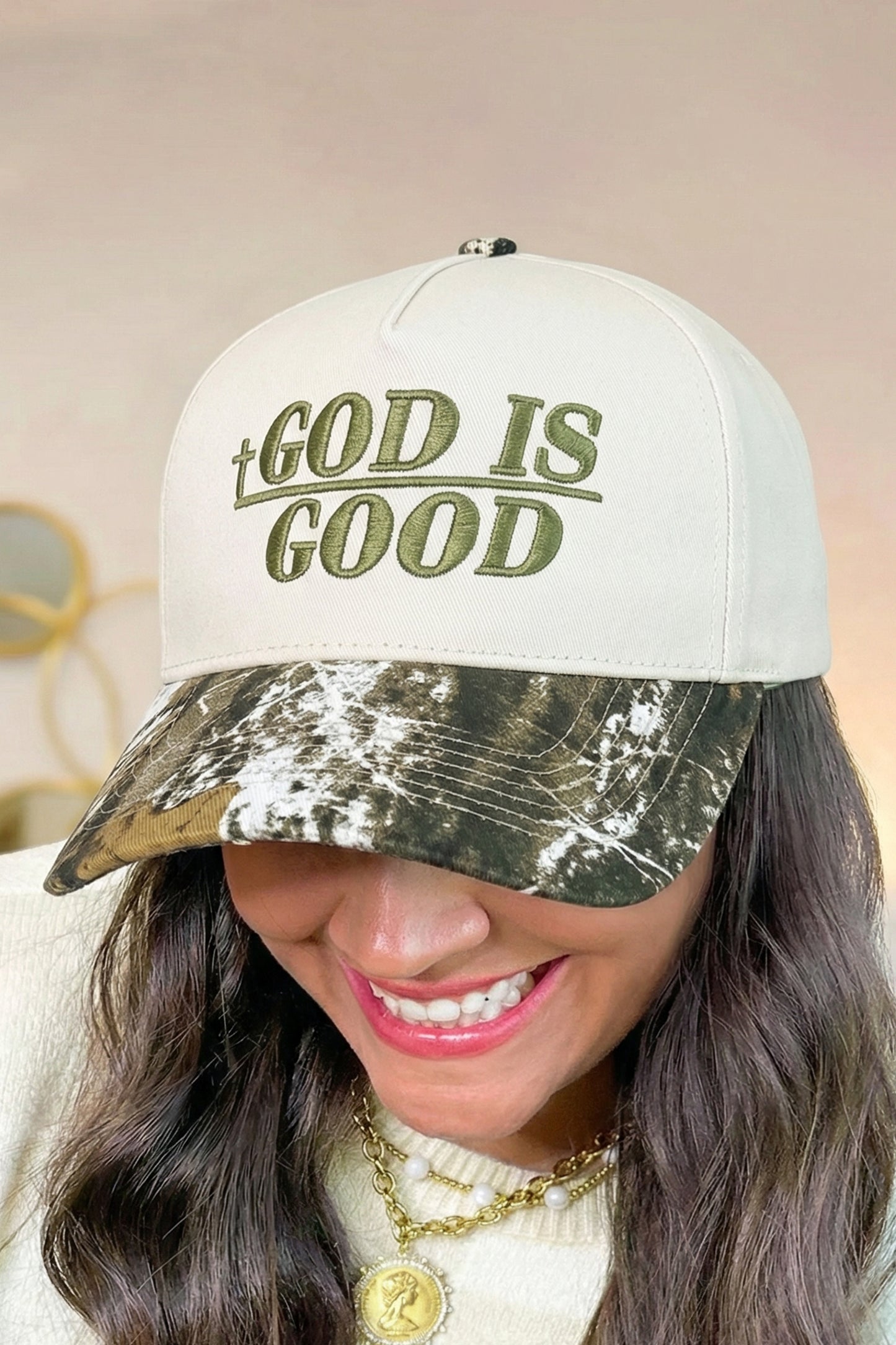 Green God Is Good Camo Cap