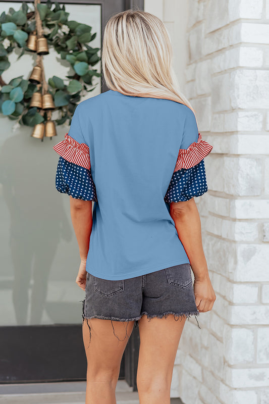 All-American Babe Puff Sleeve Top