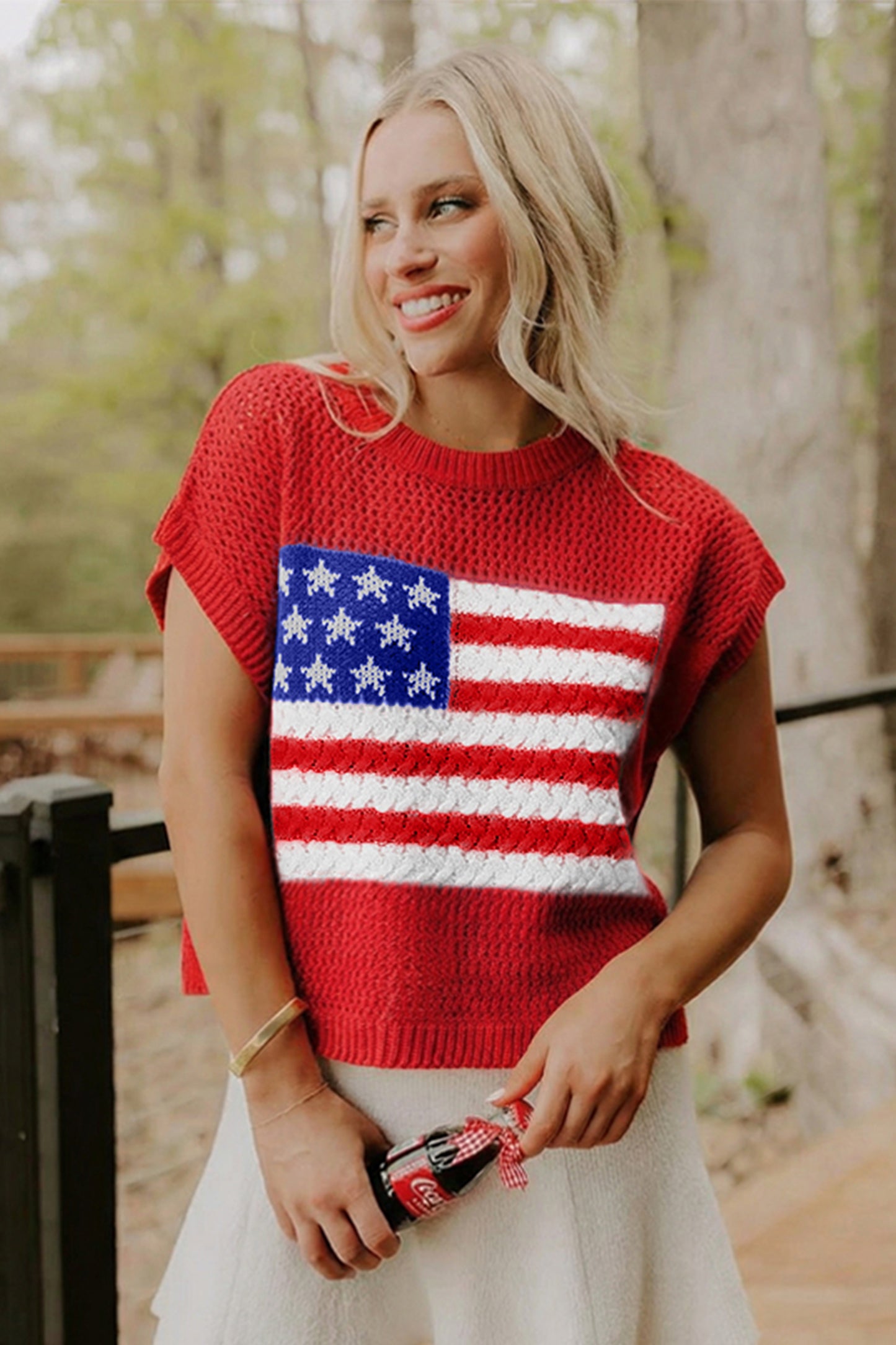 Red Flag Graphic Tee Sweater