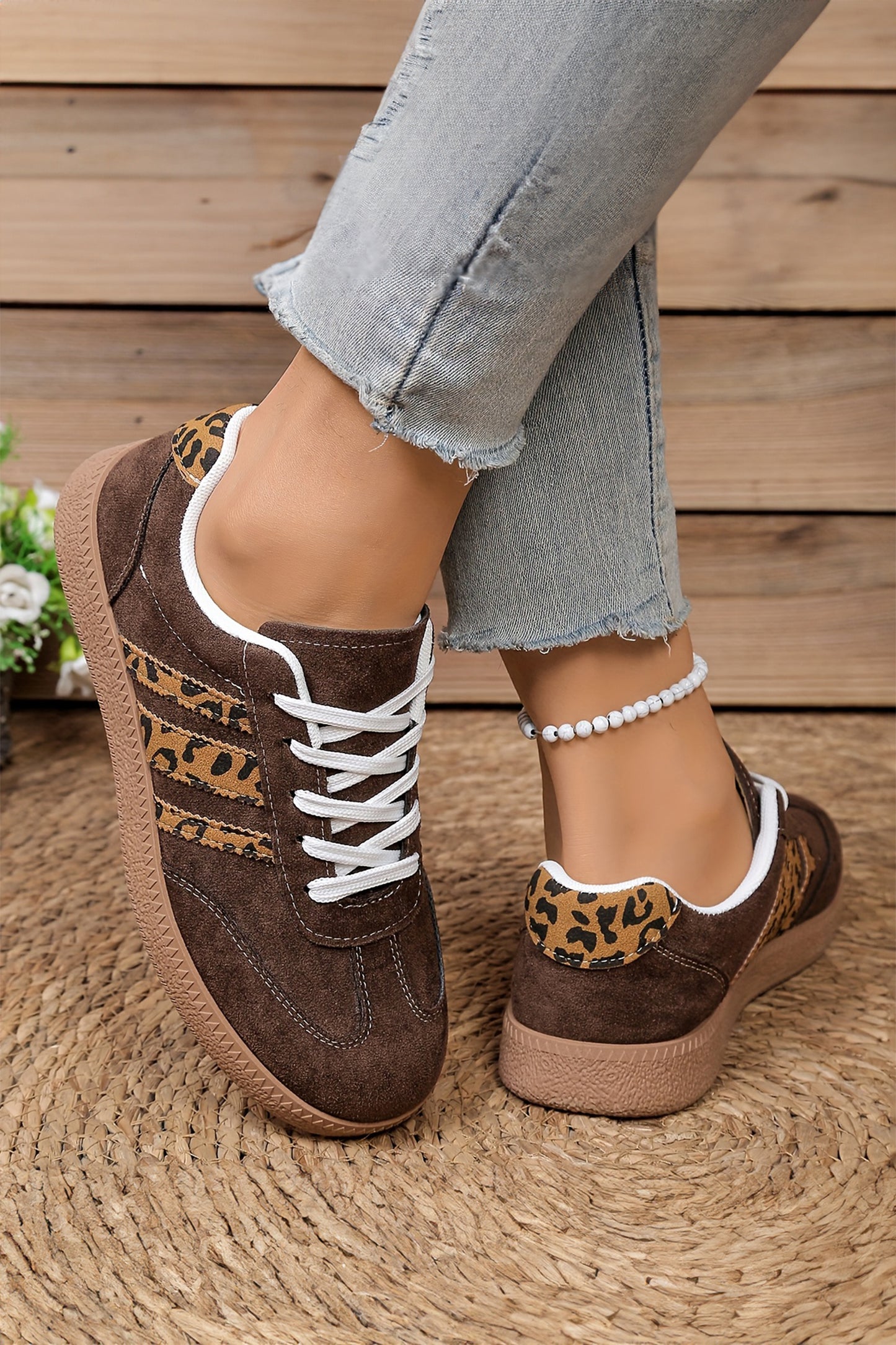 Mocha Luxe Leopard Patchwork Sneakers