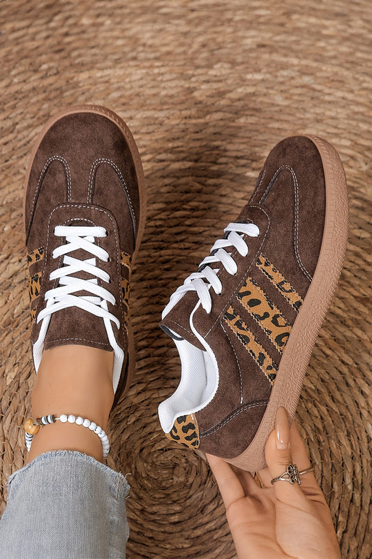 Mocha Luxe Leopard Patchwork Sneakers
