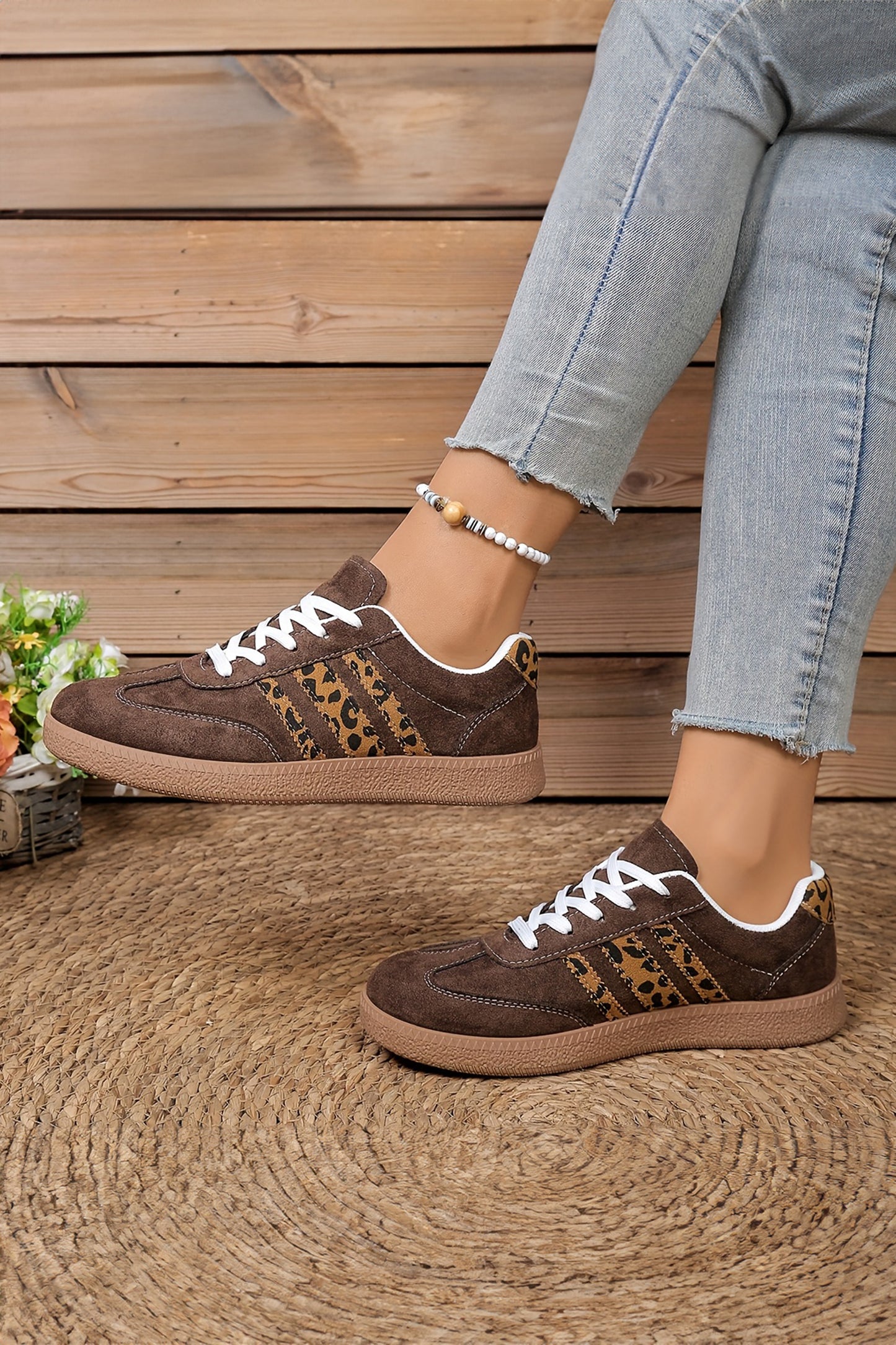 Mocha Luxe Leopard Patchwork Sneakers