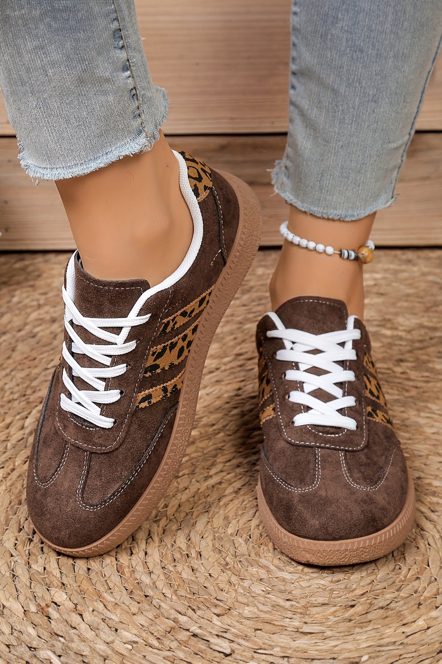Mocha Luxe Leopard Patchwork Sneakers