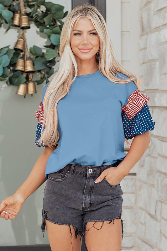 All-American Babe Puff Sleeve Top