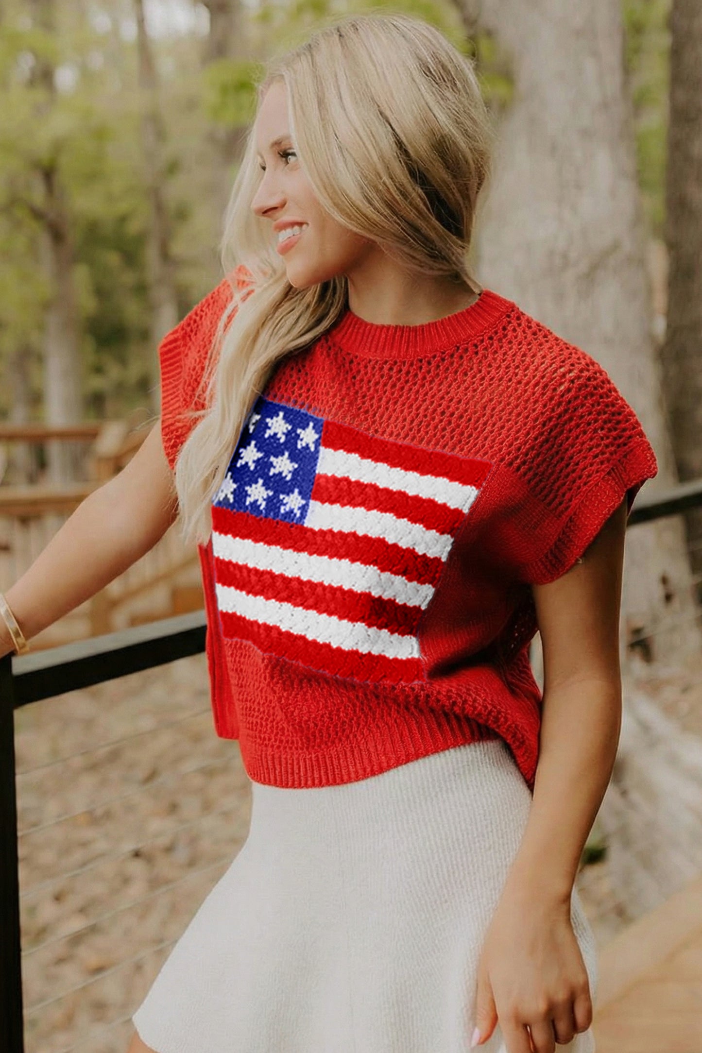 Red Flag Graphic Tee Sweater