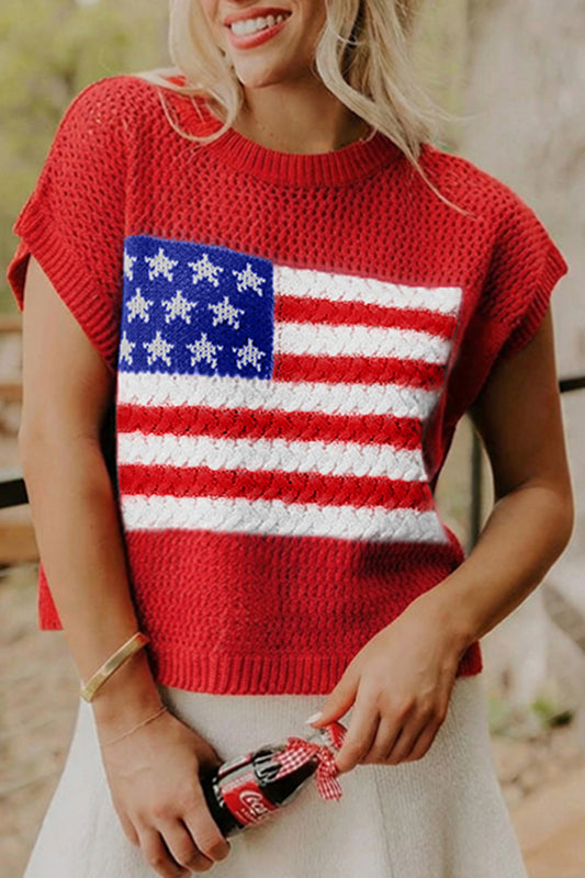 Red Flag Graphic Tee Sweater