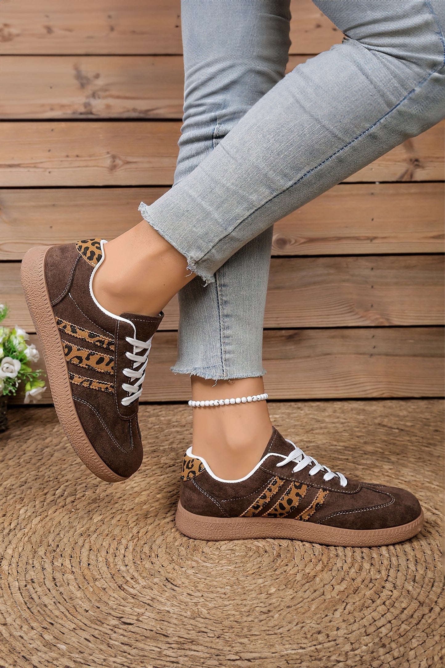 Mocha Luxe Leopard Patchwork Sneakers